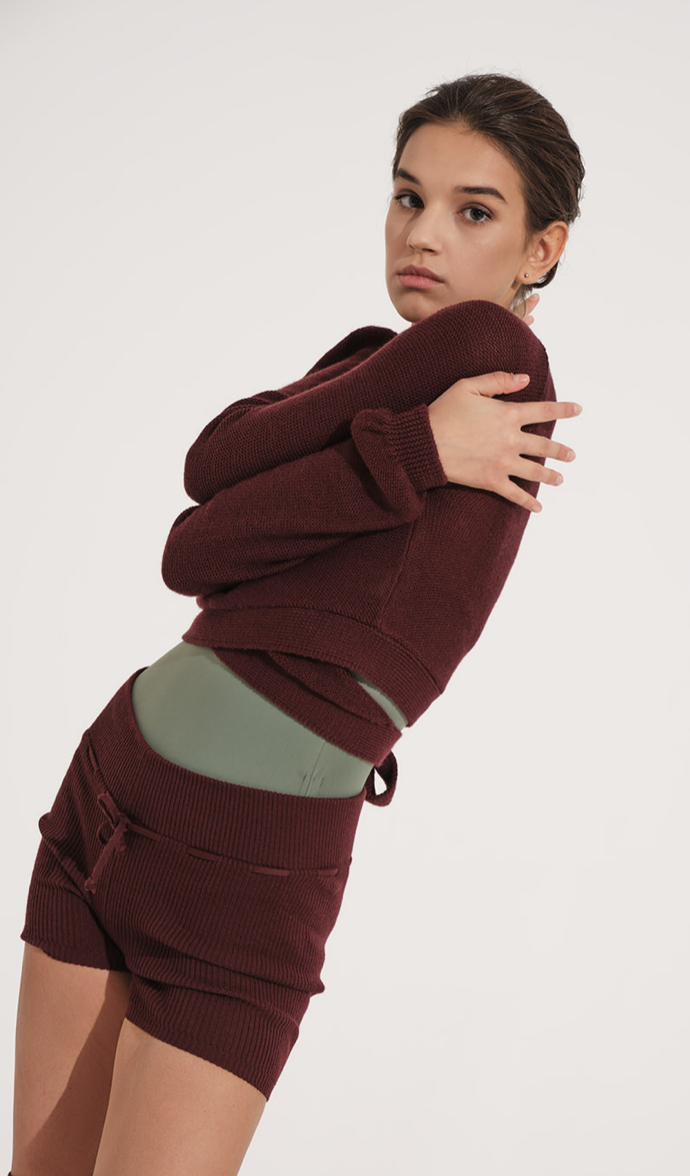Grishko katherine knitted warm up shorts.